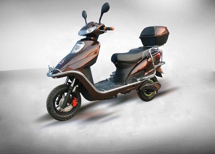 DC Electric Motorcycle Scooter , Electric Powered Motorcycles 90/90-10 Rear Wheel