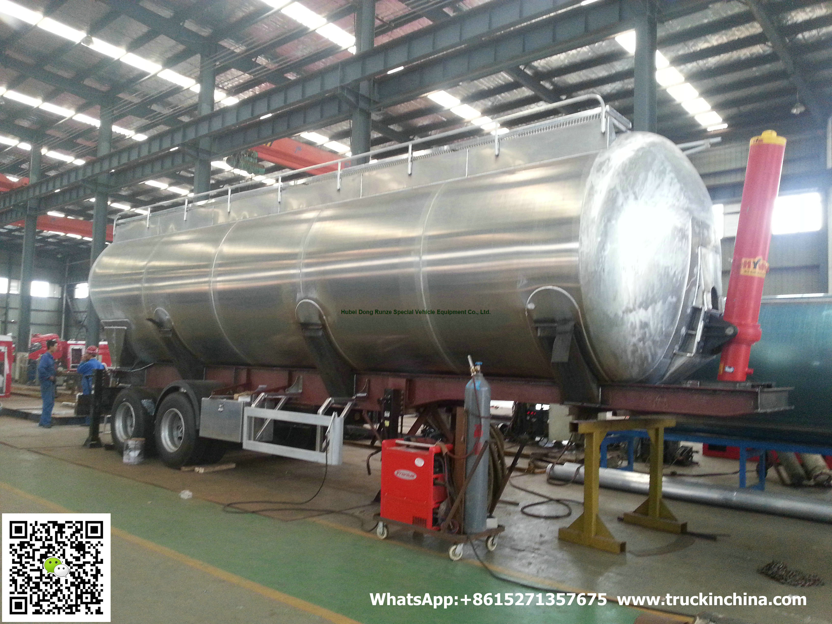 Aluminum Alloy Wheat Flour Bulk Tanker with Tipping Hydraulic Cylinder (6000USG-10000USG ）whApp:+8615271357675