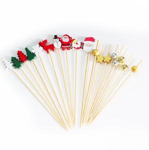 China Hot Sale Handmade Bamboo Cocktail Picks Fancy Colorful Rose Picks for Wedding wholesale