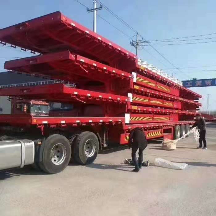 Truck Trailer 3 axles flatbed semi-trailer platform 40ft 48ft for container transport