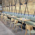 Wooden Frame Green Dining Room Booth Seating Leather Dining Booth 120cm