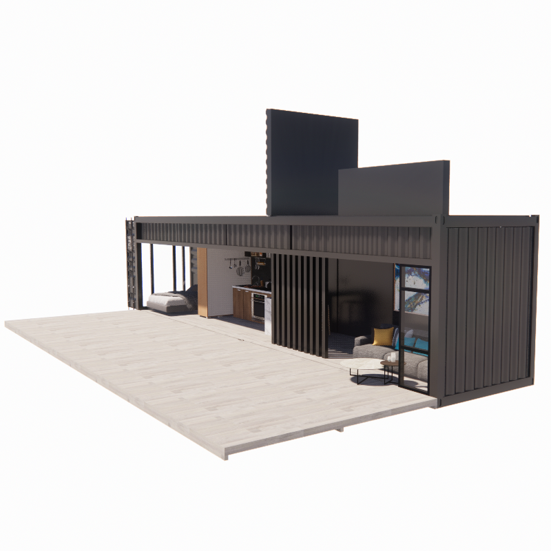 Wall 50/75/100mm Wave Sandwich Panel Portable House Mobile Homes Prefabricated Shipping Container Bar Aluminum Alloy Windows
