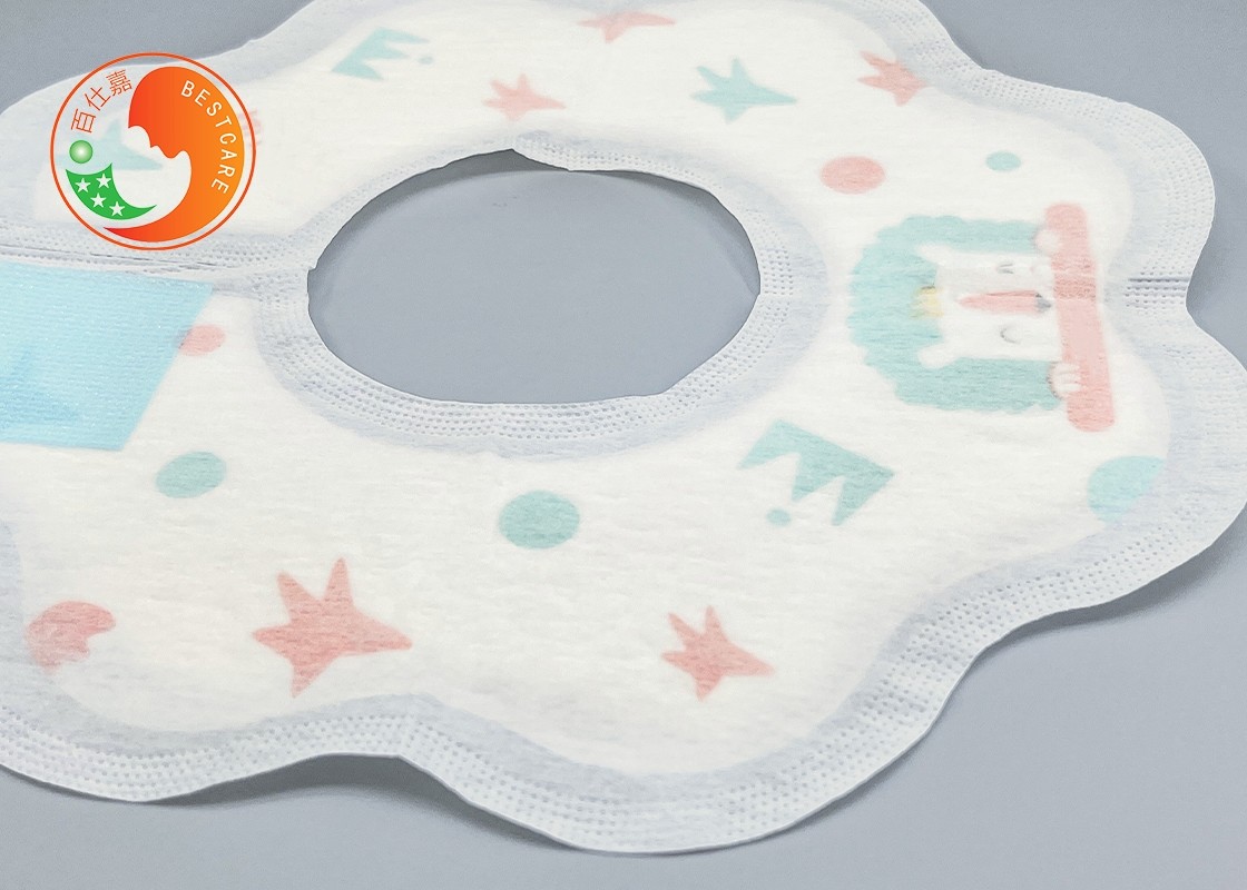 Circular Fancy Disposable Absorbent Dribble Bibs SAP Kids Teething Stay Dry