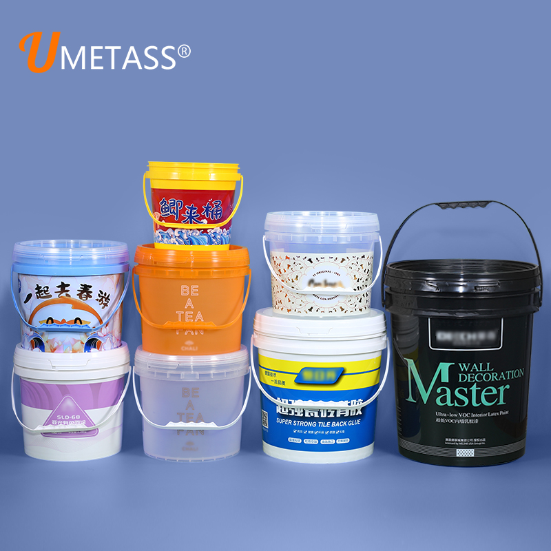 500ml PP Clear White Food Take Out Package Ice Cream Cookies Small Plastic Bucket With Handle Lid