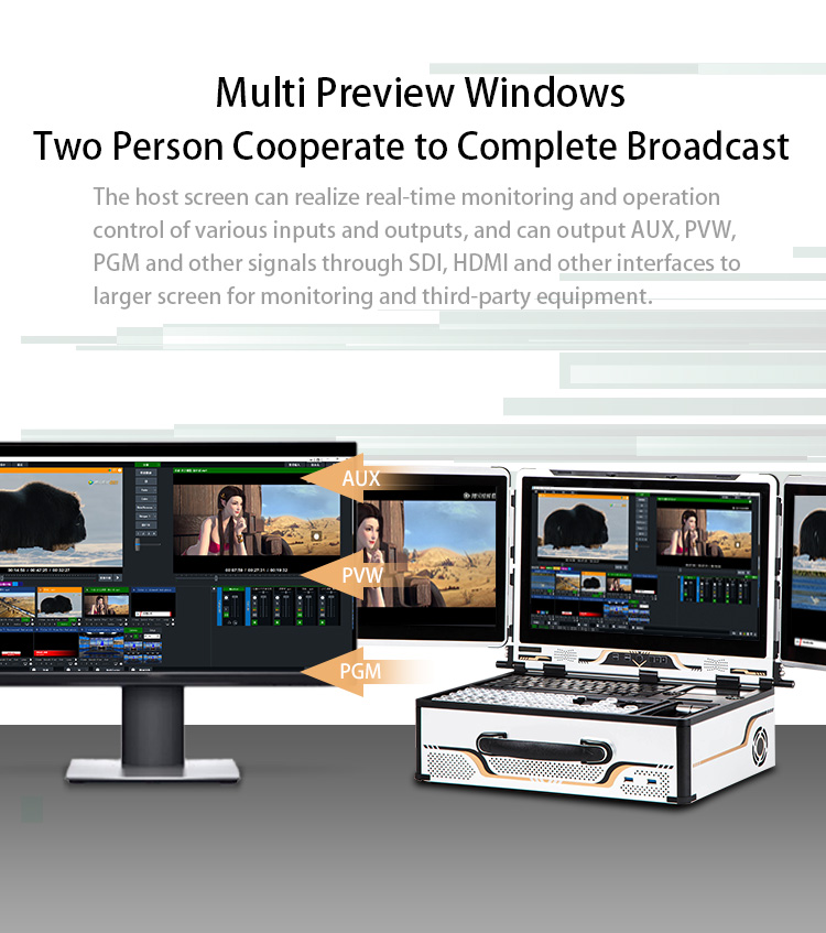 VMIX 17.3 Inch Screen Size Live Streaming Broadcast Equipment for Facebook Tiktok YouTube