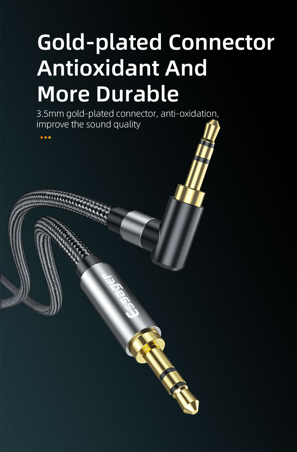 3.5mm AUX Cable Elbow Male To Male Audio Jack Cable 90 Degree