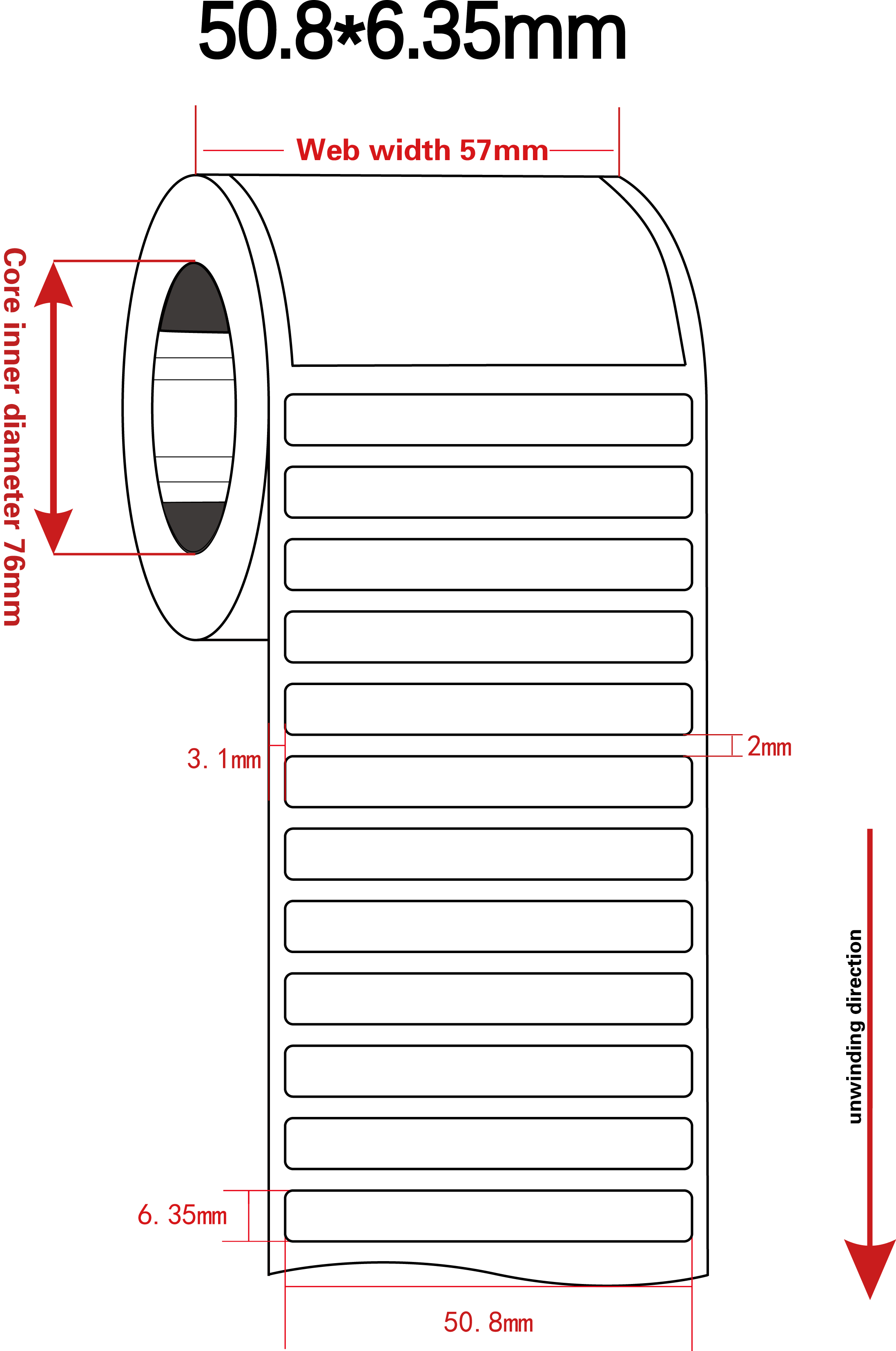 50.8x6.35mm High Temperature Adhesive Labels 1mil White Gloss Polyimide Label For Anti-Static