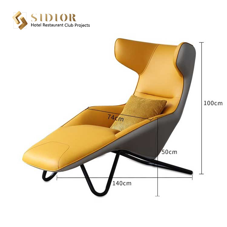 Lounge Leisure Bedroom Lazy Chair Recliner PU Leather 140cm Length