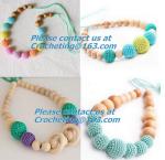 Ivory Nursing Necklace Crochet Bead Breastfeed Necklace Beige Wood Breastfeeding