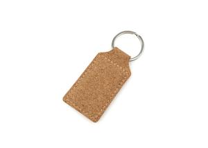 China Cork Engraved Leather Keychain wholesale