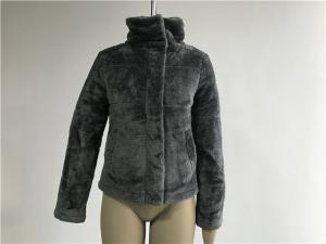 China Charcoal Ladies Faux Fur Coats Regular Length Faux Fur Women'S Jacket TW8504 wholesale