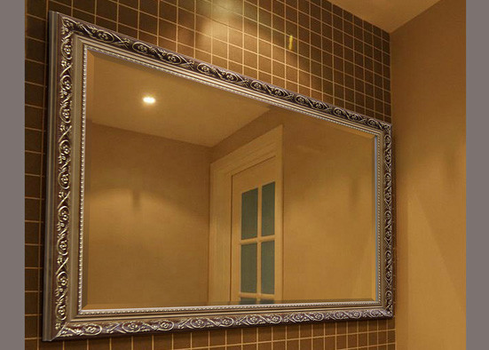 Bathroom Decorative Framed Mirrors , Safety Explosion Large Framed Wall Mirror