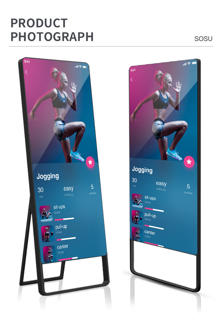 49inch Fitness Exercise Mirror Screen Virtual Trainer 49 Lcd Android With Body Composition Analysis