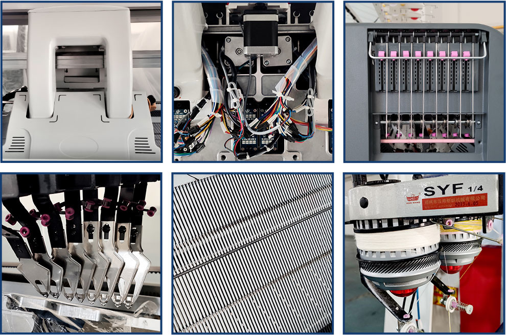 Computer Controlled 16g Knitting Hat Machine 52 Inch Simple Dual System
