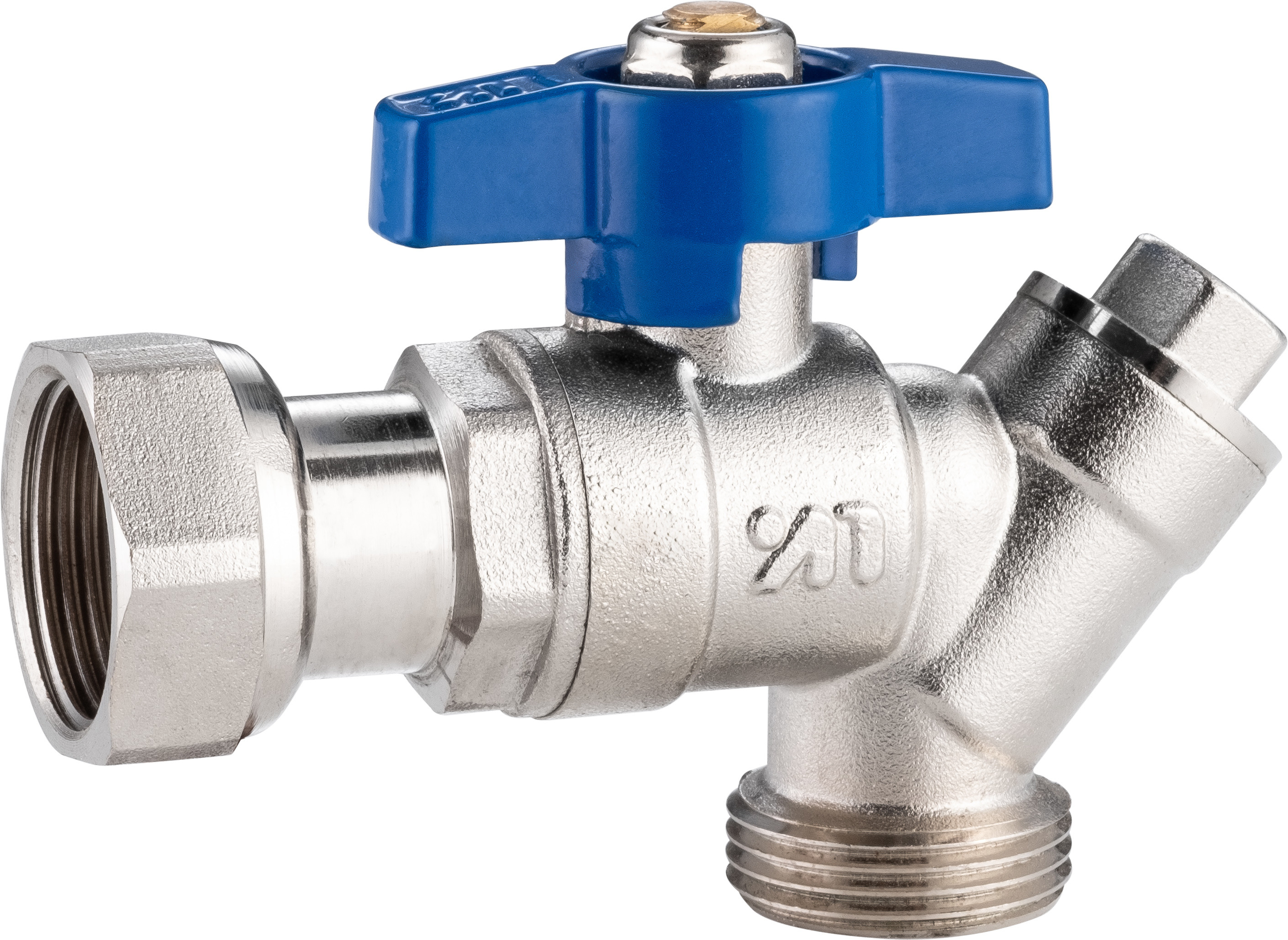 5302B Gas Stove Strainer Valve Brass Angle Valve DN20 for Return Hot Water with Plastic Pipe Adapter x Flex. Female Nut