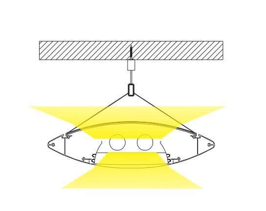 TY 54W LED Commercial Linear Pendant Lighting , Led Linear Suspension Lighting White Color