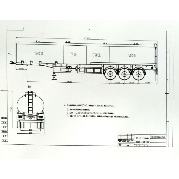 25-60cbm Oil Tanker Semi Truck And Trailer Option Q235 Carbon Steel Of Aluminum Alloy