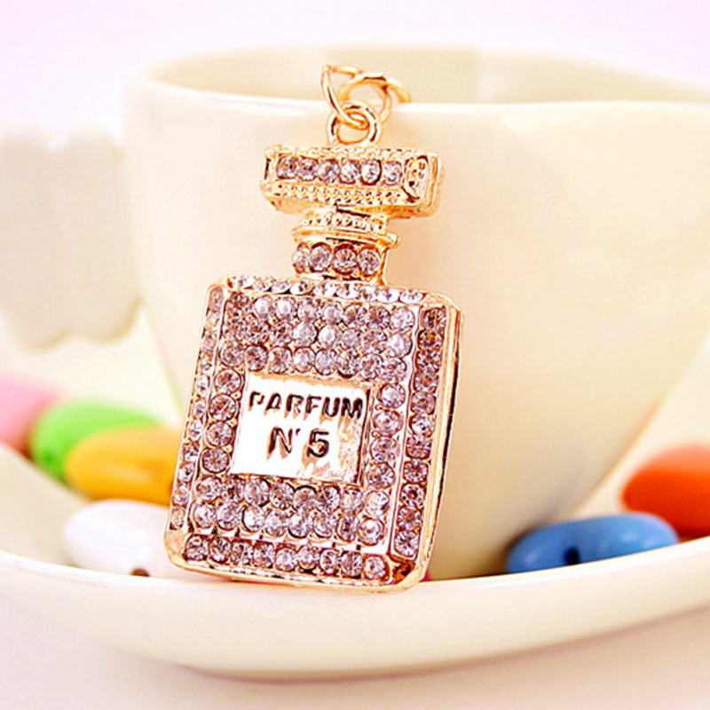 Silkscreen Key Chain Ornaments , OEM 5cm Perfume Bottle Keyring