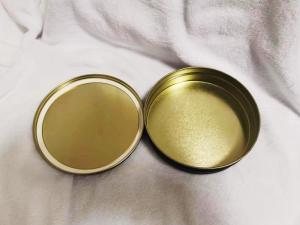 China Vacuum Empty Caviar Tin Can Food Grade Packaging 500ml with matte black inside gold wholesale