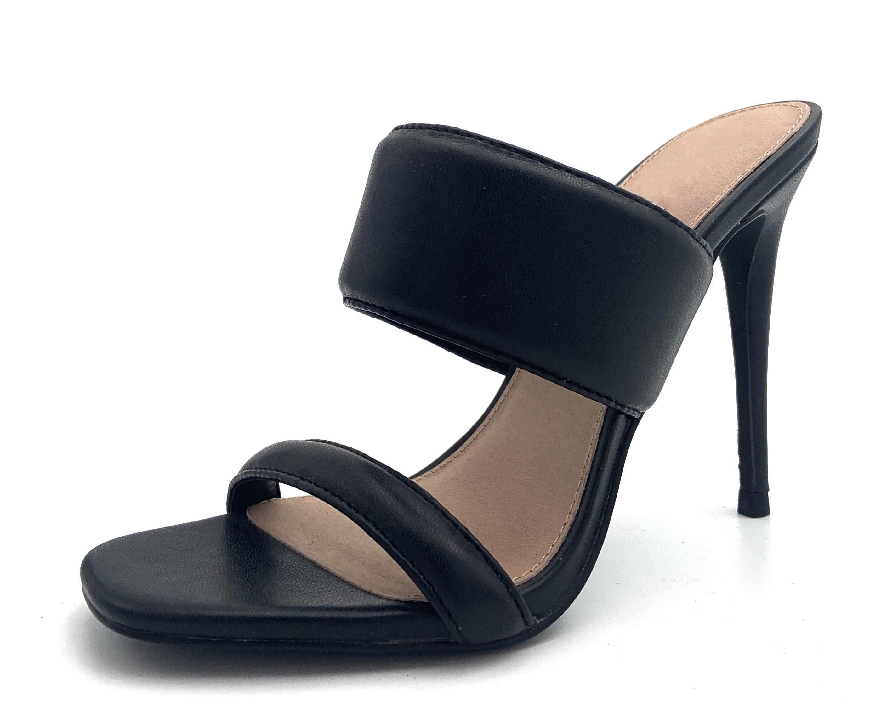 Backless Womens Mule Heels With Block Heel Stiletto Heel Type