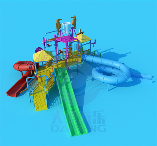Medium Commercial Water Park Slides Fiberglass Water Playground Slides