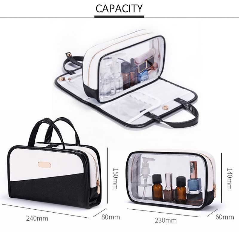 Custom Large Capacity Waterproof Transparent PVC Cosmetic Bag