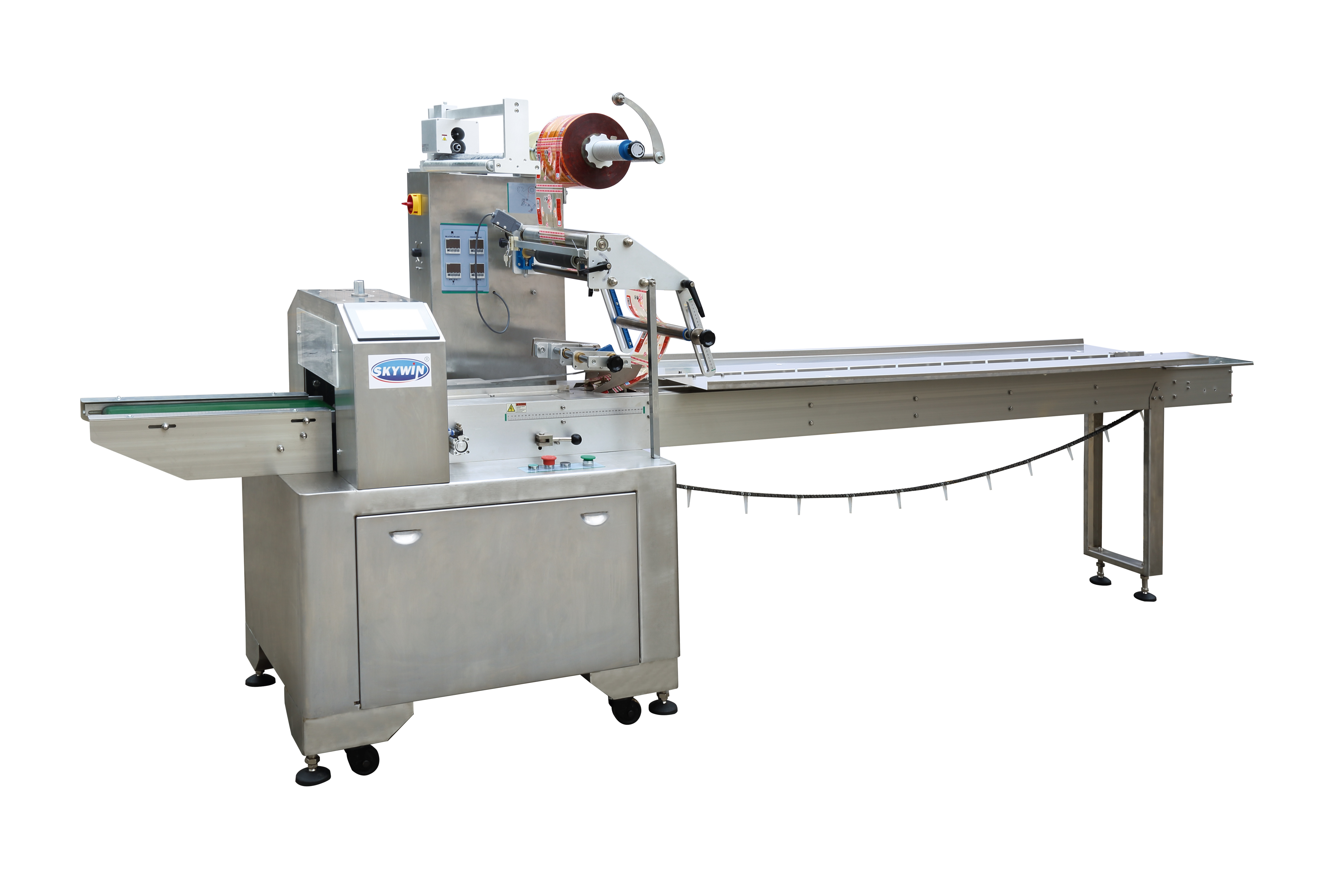 PLC Controlled Cream Sandwich Biscuit Packing Machine Sandwich Packaging Machine