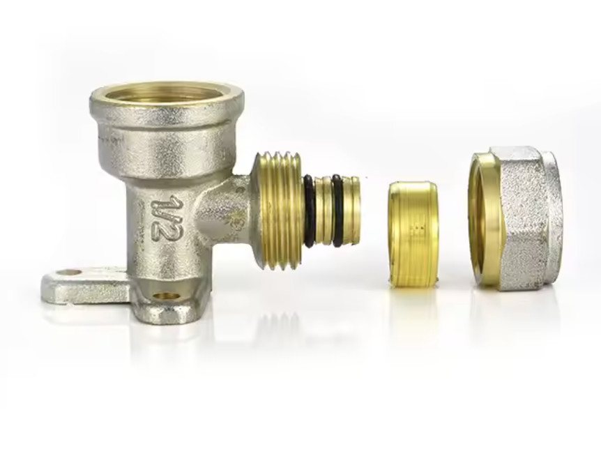 Normal PEX Pipe Fittings Double Color Brass Compression Fitting PEX Brass Elbow With Seated