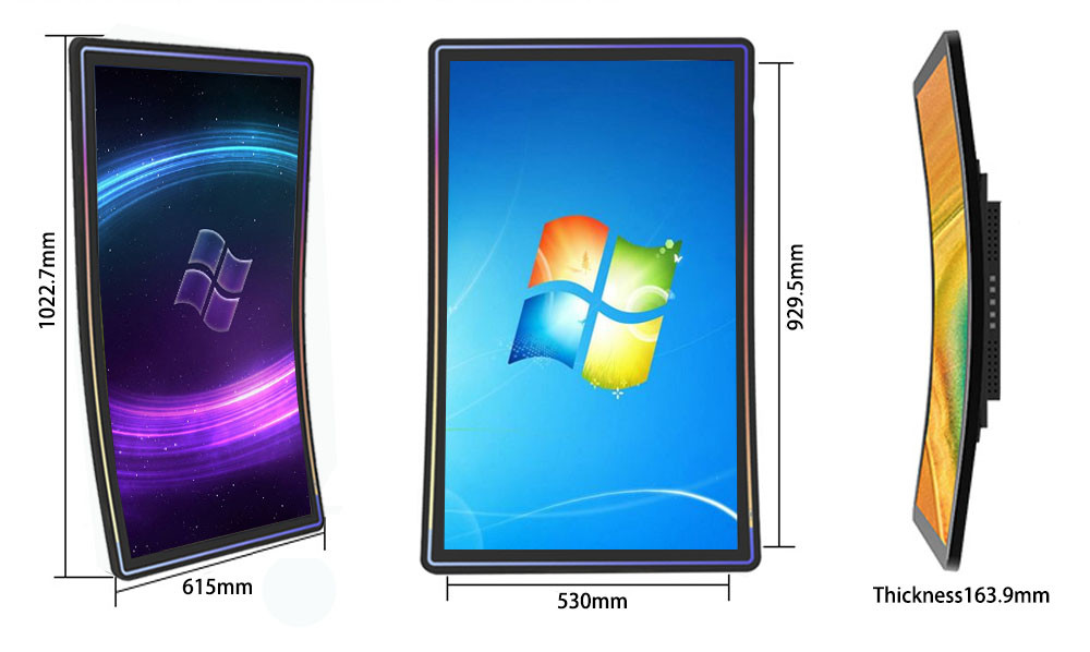43 Inch 4K Curved Touch Screen Monitor Panel With LED Strip Bezel