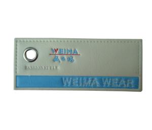 China Square Custom Leather Labels Stong Clothing Articles Handmade With Eyelet wholesale