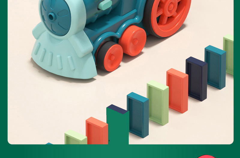 Plastic Electric Music Lighting Toy Trains for Age 4-6Y DIY Domino Automatic Licensing