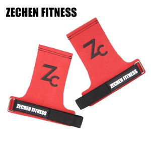 China Soft red crossfit hand grips suede microfiber leather palm protect workout grips wholesale