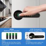 Outdoor Smart Digital Door Lock Black Aluminum Alloy Keyless Entry Door Lock