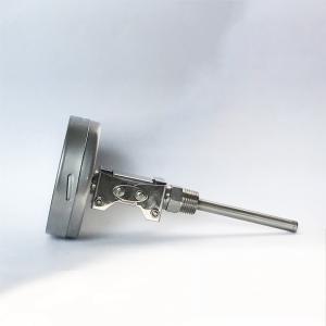 China Angle Bimetal Thermometer 100mm Dial SUS 304 Bimetal Temperature Gauge wholesale