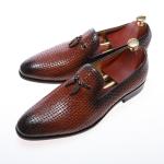 3D Embosses Mens Pointed Toe Dress Shoes Outdoor Height Increasing