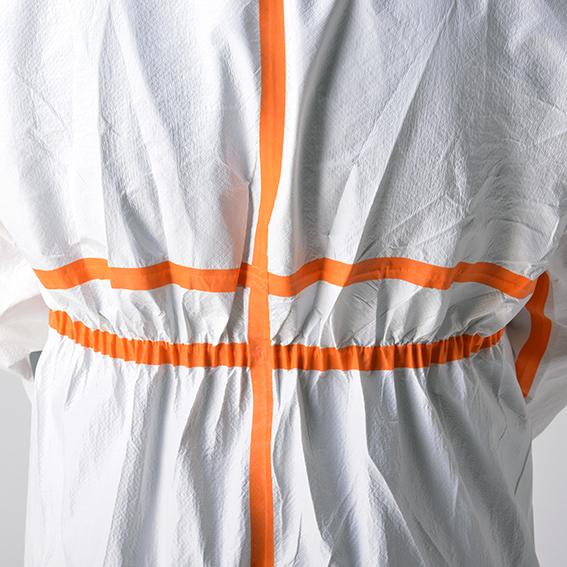 Non Toxic Yellow Disposable Coveralls , Disposable Work Suits Texture Soft