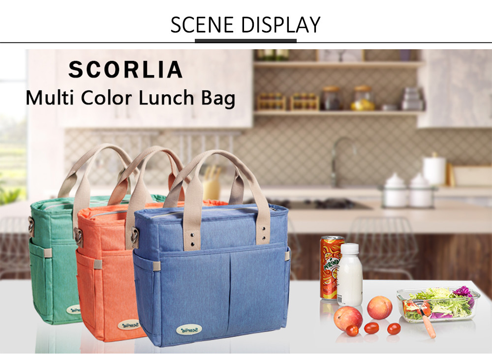 Collapsible Wide Mouth Opening Insulated Lunch Handbag