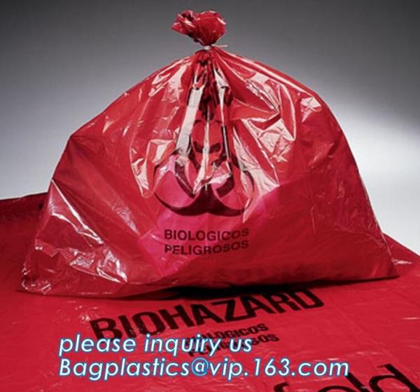 Autoclavable Biohazard Bags, Medical Waste Bags, Self Adhesive Sealing Tape