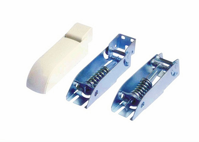 Brushed Chrome Plated Steel Frame Refrigerator Hinge With White ABS Cover