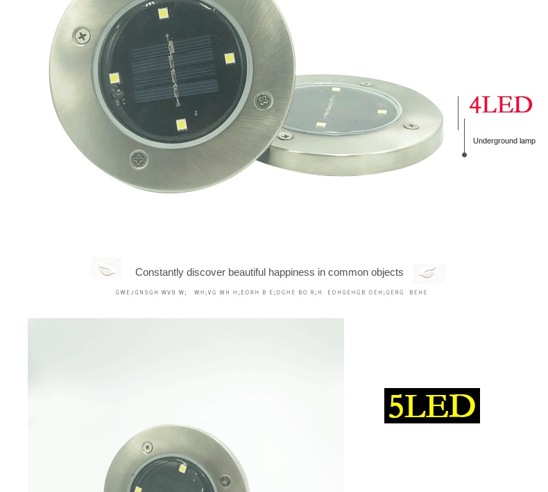 Solar Lawn Lamp Outdoor Yard Buried Decoration Night Lights with High Luminous Flux