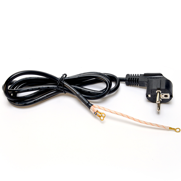 VDE/SNI/KC Plug Type 3 Round Pin Schuko Extension Cord for Stove and Oven Open End Design