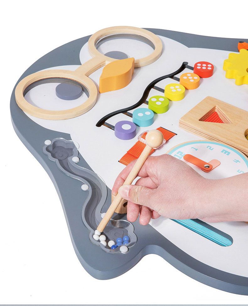 Penguin Busy Board Vertical Double-Sided Painting Puzzle Toy for Kids Learning Function