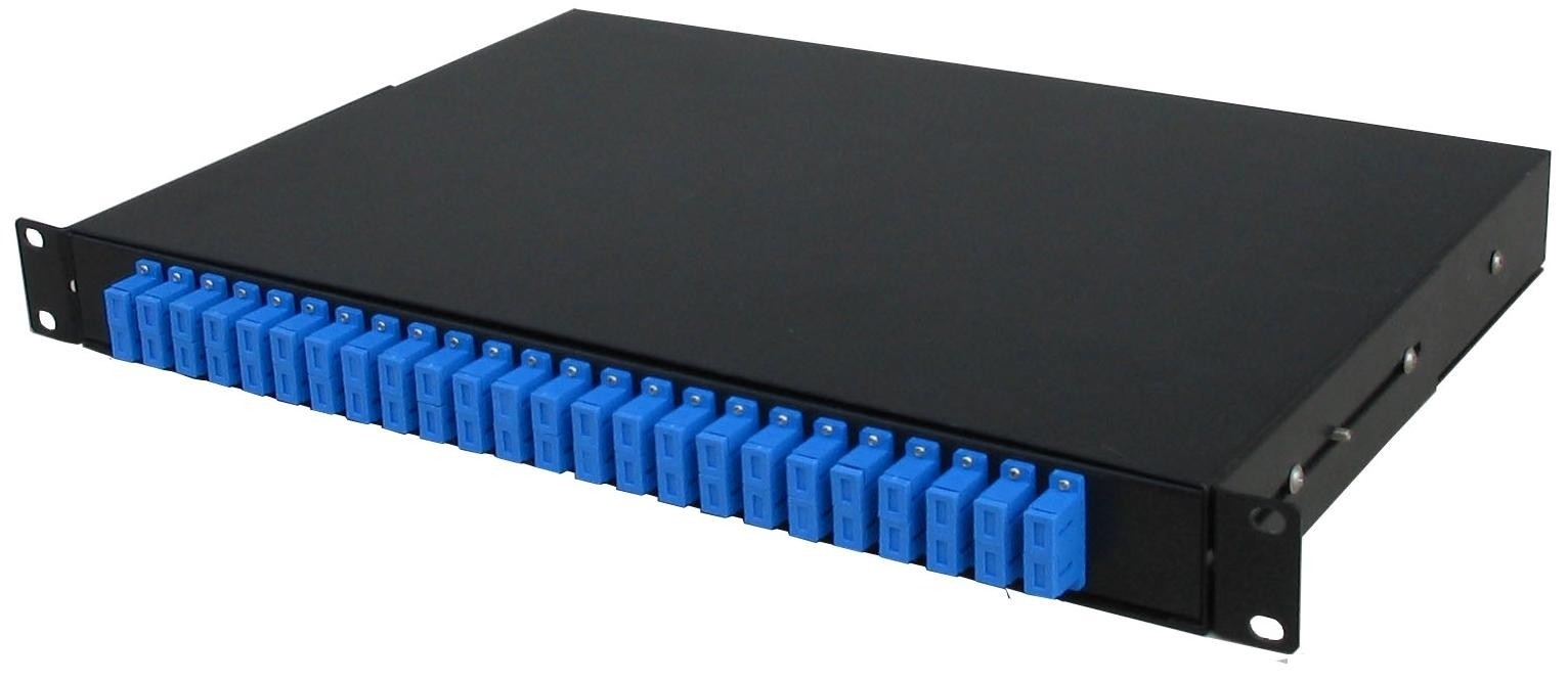 Black Fiber Termination Cabinet , Fiber Optic Splitter Box Easy Maintenance