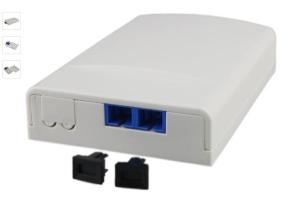 China Gray Plastic Fiber Optic Distribution Box 2 * SC FTTH Flame Retardant For Indoor wholesale
