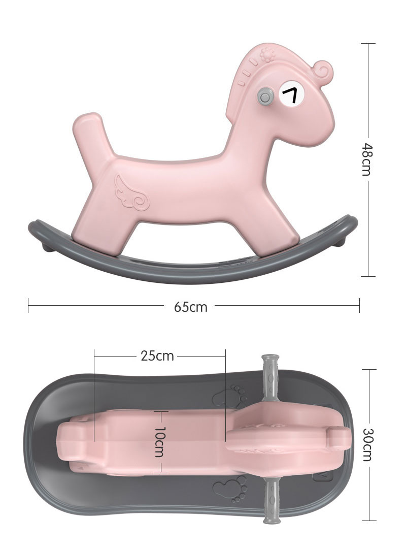Gender-Neutral PVC Rocking Horse Roller Coaster Fun Toddler Ride-on Toy for 1-5 Year Olds