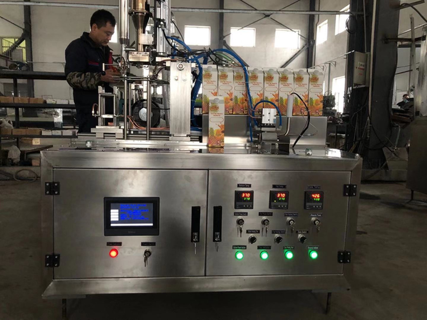 600BPH Yogurt Carton Packing and Filling Machine with Filling Accuracy of 100%
