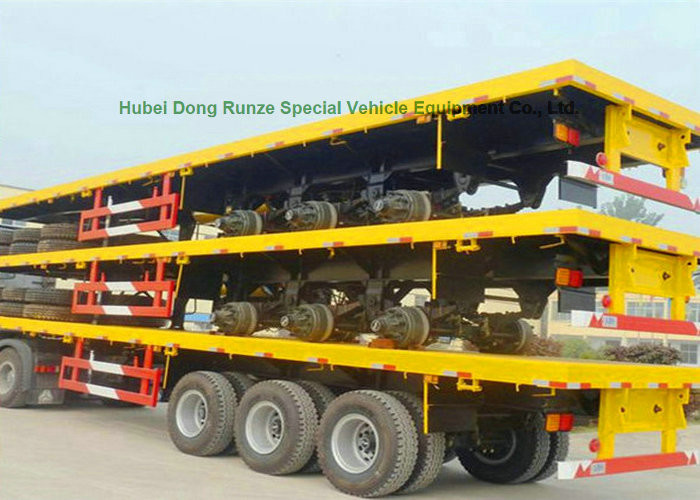 60Ton Flatbe Container Transport Trailer Carry Cargo Flat Vehicle 40ft 20ft Container 12 sets twist locks