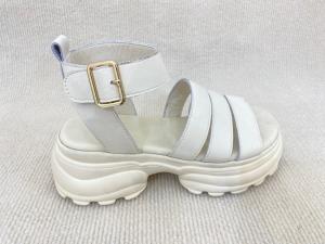 China Breathable Microfiber Summer Sandals PU White Sandals For Women wholesale