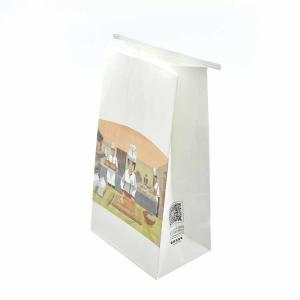 China Breakfast Toast Printed Paper Bags / Brown Paper Bread Bags Packing wholesale