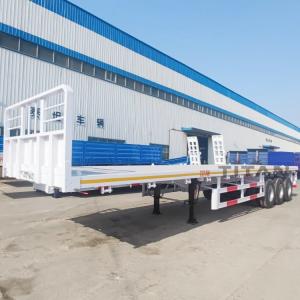 China Tri Axle 40 Feet Semi Flatbed Trailers for Sale Near Me wholesale